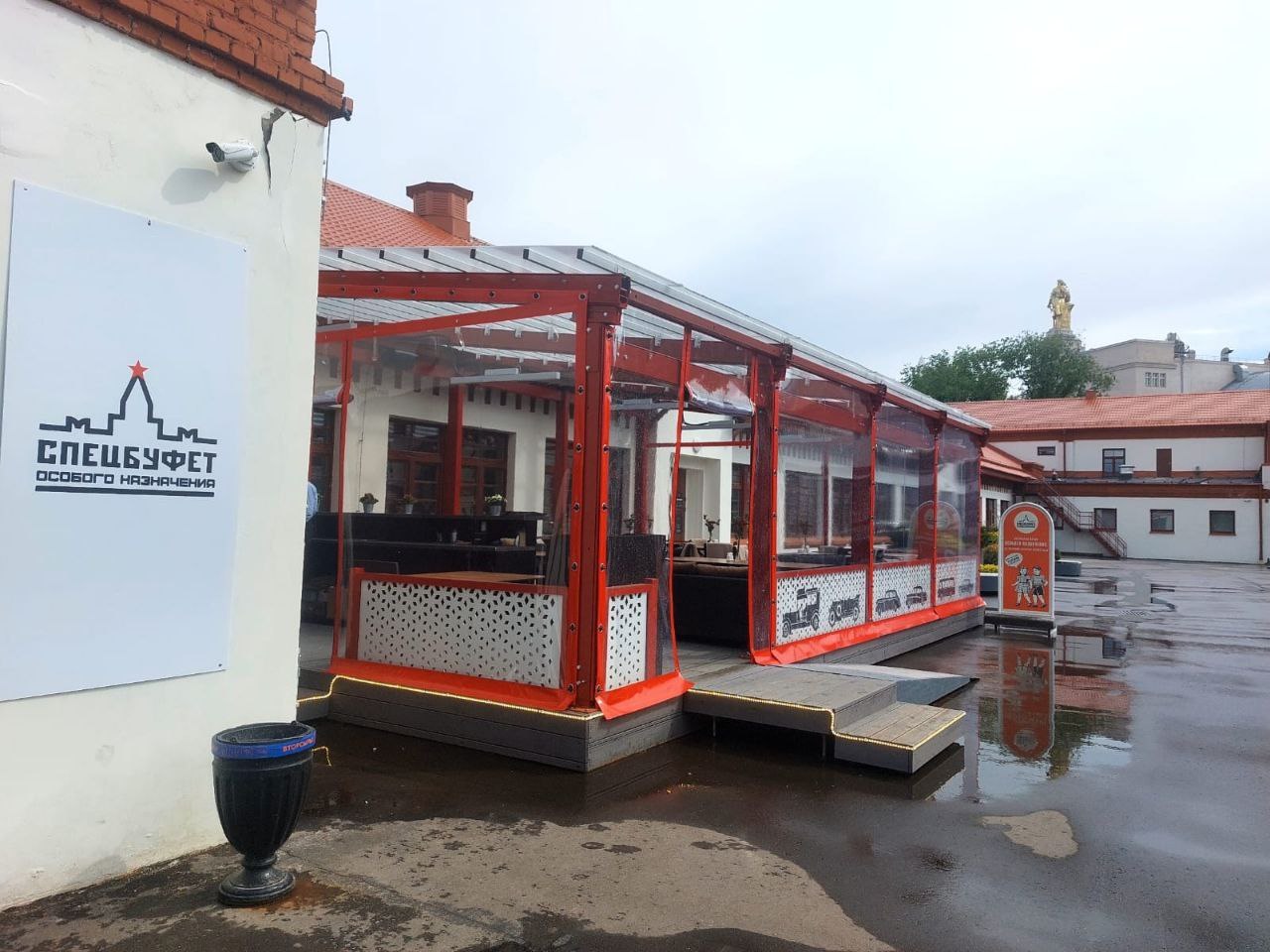 ПВХ шторы для летней террасы кафе в Ракитном