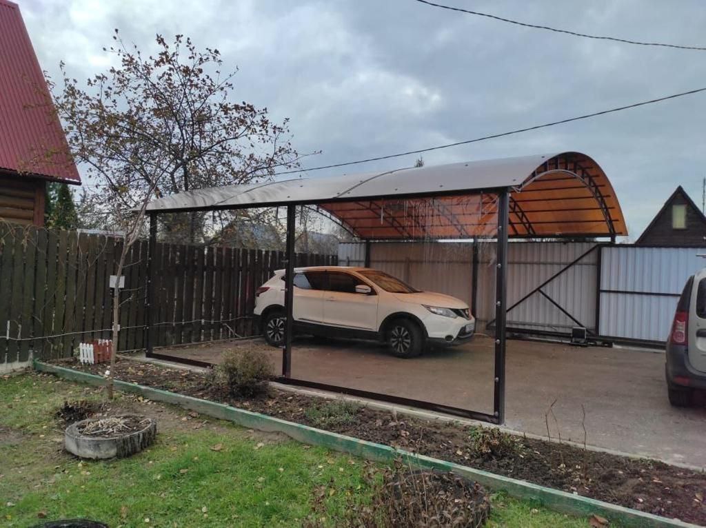 Прозрачные шторы ПВХ для навеса под автомобиль в Ракитном